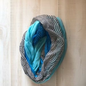Blue infinity scarf